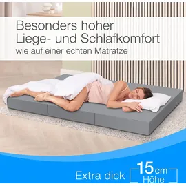 Bestschlaf Gästematratze, 140x195x15 cm, grau