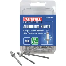 Faithfull ar5 m50 5 mm Aluminium Medium Nieten (50 Stück)