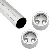 So-tech - sotech Schrankstangenset 1160 mm zylindrisch Garderobenstange Chrom poliert bestehend aus Kleiderstange inkl. 1 Paar zylindrischen