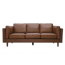 3-Sitzer-Sofa aus braunem Leder BRADLEY - Büffelleder