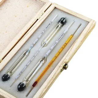 Tefeler Alkoholmeter Tester 3 pcs Hydrometer Meter Alkoholgehalt 0-100 Vol% Alkohol Vinometer + Thermometer für alle Spirituosen/Destillate, Whisky, Brandy, Wodka etc