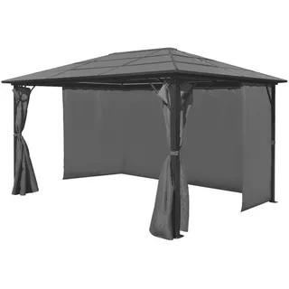 vidaXL Pavillon 4 x 3 m inkl. Seitenteile anthrazit