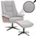 MCA Furniture MCA Relaxsessel + Hocker HWC-N57, Fernsehsessel Liegesessel, Bouclé Stoff Holz ~ grau