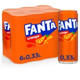 Fanta Orange - super frische Limonade mit Orangengeschmack und Spaß-Garantie in Einweg Dosen (6 x 330 ml)