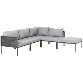 Beliani Lounge Set Aluminium grau / schwarz 6-Sitzer Auflagen grau FORANO