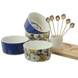 MARELIDA Tapas Set Servierset mit 4 Schalen Dipschalen Fingerfood