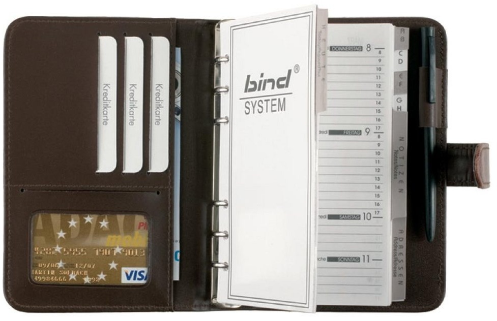 BIND Ringbuchkalender 1 Systemplaner Lederimitat Manager-Planer A6 ohne Kalender braun braun