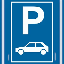Parkplatz PKW / Auto Schild Nur für PKW A1 Rückseite selbstklebend