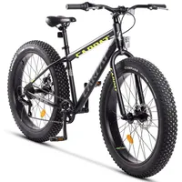 CARPAT SPORT Fatbike 26 Zoll Fat Tire 4.0 Hardtail MTB für Herren Damen und Jungen, 7 Gang Shimano, Kettenschaltung, Alu-Rahmen Farrad, Fat Bike Mountainbike schwarz