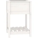 vidaXL Pflanzkübel mit Ablage 54 x 54 x 81 cm Weiß
