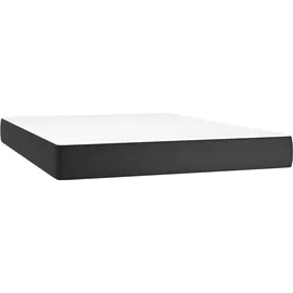 vidaXL Boxspringbett mit Matratze Schwarz 140x200 cm Kunstleder