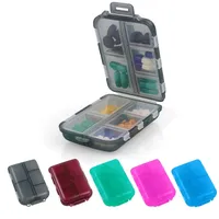ACWOO Pillendose Klein, Tablettenbox 7 Tage, Medikamentenbox 10 Fächer, Tragbare Reise Pillen-Organizer, Herausnehmbare Fächer Pillenbox, Feuchtigkeitsbeständig, für Reise & täglichen Gebrauch (Grau)