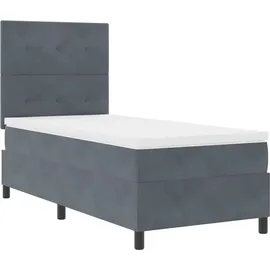 vidaXL Boxspringbett 100 x 200 cm Dunkelgrau