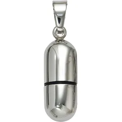 Ketten-Anhänger JOBO "Anhänger Kapsel", silber (edelstahlfarben), Schmuckanhänger, Damen, Edelstahl, Edelstahl
