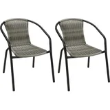 Mojawo Stapelstuhl 43 x 43 x 43 cm grau meliert 2 St.