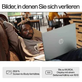 HP Pavilion 16-ag0357ng, Notebook, mit 16 Zoll Display Touchscreen, AMD RyzenTM 5,8540U Prozessor, GB RAM, 512 SSD, RadeonTM Onboard Graphics, Silber, Windows 11 Home (64 Bit)