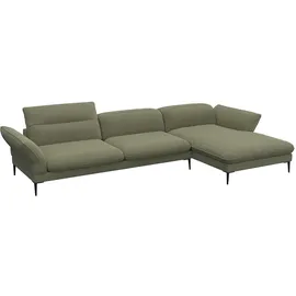 flexlux Ecksofa FLEXLUX "Salino, Funktionssofa mit Recamiere, Relaxsofa, Ecksofa", grün (moss), B:340cm H:88cm T:182cm, 100% Polyester, Sofas, Ecksofa, Sofa mit Arm- und Kopfteil-Verstellungen, Kaltschaum & Stahl-Wellen