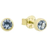 Amor Paar Ohrstecker »Schmuck Geschen Ohrschmuck 2013590 Gold, blauer Stein«, mit Aquamarin