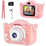 Kinderkamera, M MUNCASO 2.0”Display Kamera Kinder, 1080P HD Kinder Kamera mit 32GB SD-Karte Digitalkamera Kinder für 3-12 Jahre Jungen und Mädchen Fotokamera Kinder mit Silikonabdeckung