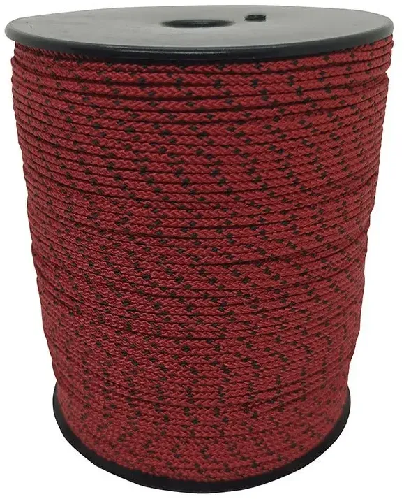 Spetton Triple-braided 200 M Nylonleine - Red / Black - 2.00 mm