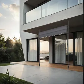 Tectake Klemmmarkise 250 x 180 cm schwarz