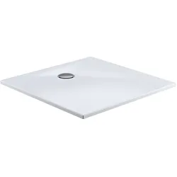 HSK Marmor-Polymer-Duschwanne plan##ohne Antislip-Beschichtung 1000 x 1000mm Ablaufgarnitur waagrecht -_