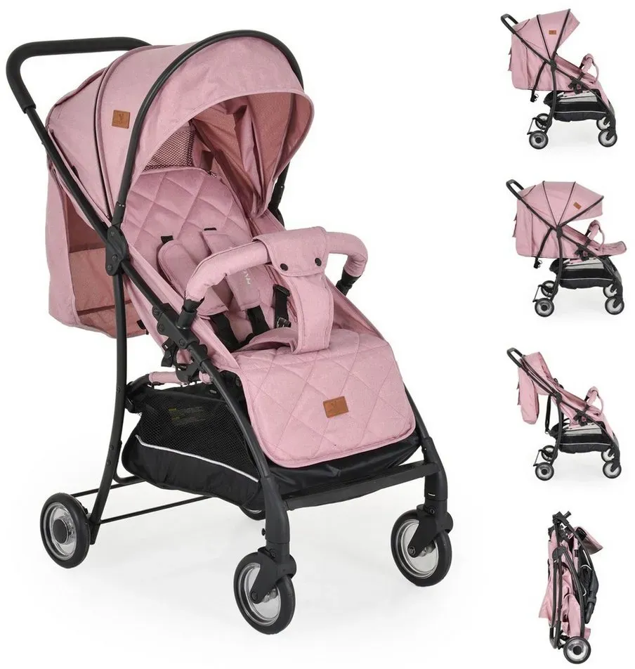 Cangaroo Kinder-Buggy Kinderwagen London, Buggy, Aluminiumrahmen, verstellbare Rückenlehne rosa