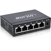 InLine Gigabit Switch 5-Port, 1Gb/s, Desktop, Metallgehäuse, lüfterlos