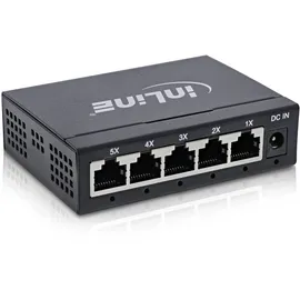 InLine Gigabit Switch 5-Port, 1Gb/s, Desktop, Metallgehäuse, lüfterlos