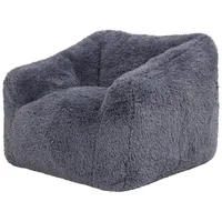 I.C.O.N. Icon Aspen Sitzsack Sessel, Dunkelgrau, Kunstfell Stoff, Riesen Sitzsack für Erwachsene mit Füllung, Bequemer Sessel, Wohnzimmer, Schlafzimmer