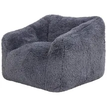 I.C.O.N. Icon Aspen Sitzsack Sessel, Dunkelgrau, Kunstfell Stoff, Riesen Sitzsack für Erwachsene mit Füllung, Bequemer Sessel, Wohnzimmer, Schlafzimmer