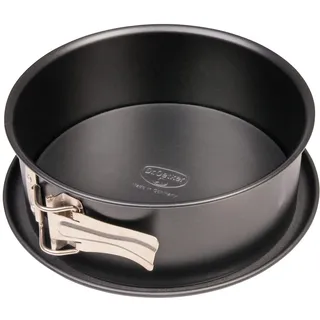 Dr. Oetker Springform TRADITION, Backform mit Flachboden und Auslaufschutz, runde Kuchenform aus Stahlblech mit Antihaftbeschichtung (Farbe: Schwarz),