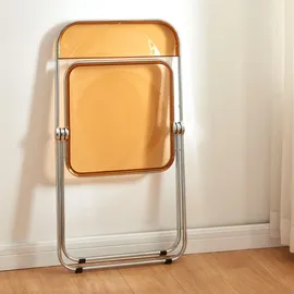 [en.casa] Klappstuhl-Set, Orange, transparent