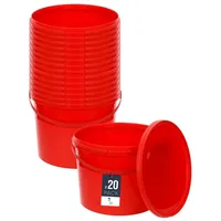 Benbow Eimer mit Deckel 10L x20 Rot - lebensmittelecht,