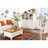 1a Direktimport Highboard Sideboard Schrank MEXICO Weiß / Natur, Shabby Impressionen