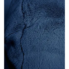 mokebo Pouf aus Kunstfell Der Flauschige Fußhocker oder Sitzpouf aus Faux fur in Blau, Textil, 50x30x50 cm Oeko-Tex®, Wohnzimmer, Hocker, Poufs