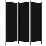 vidaXL Stellwand Raumteiler, 3-teilig, Trennwand, Stoffbespannung, 180 x 150 cm, schwarz