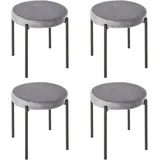 Homcom - 4er-Set Esszimmerhocker Stapelbar Esszimmerstühle Küchenstuhl mit gepolstertem Sitz, Samtoptik Sitzhocker Samt für Küche Esszimmer Metall