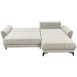 ed exciting design BERN Ecksofa mit Schlaffunktion in Ivory - Moderne Eckcouch in L-Form frei im Raum stellbar, Bettkasten mit - 281 x 189 cm (B/H/T)