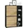Vladon Highboard 79 x 105,5 x 35,5 cm Eiche / Braun / Schwarz