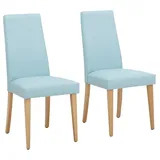 INOSIGN Esszimmerstuhl »Mary«, (Set), 2 St., Kunstleder, Beine wahlweise Buche natur oder wengefarben, blau