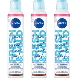NIVEA Trockenshampoo Hair Care Fresh & Mild Dunkle Haartöne 3 x 200 ml