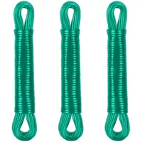 Relaxdays Wäscheleine mit Polyesterkern, 3 x 20m, grün