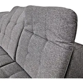Sarb-Bijou Ecksofa New York 2 Sitzer links Recamiere rechts Bett Bettkasten Webstoff Anthrazit Grau Federkernpolsterung - Grau