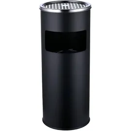Relaxdays Standaschenbecher mit Inneneimer 17 l schwarz/silber