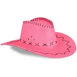 Relaxdays Cowboyhut pink/schwarz One Size