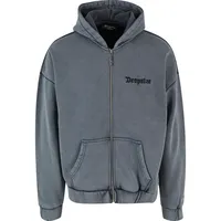 Dropsize Super Heavy Blank Zip Hoodie in grau Größe