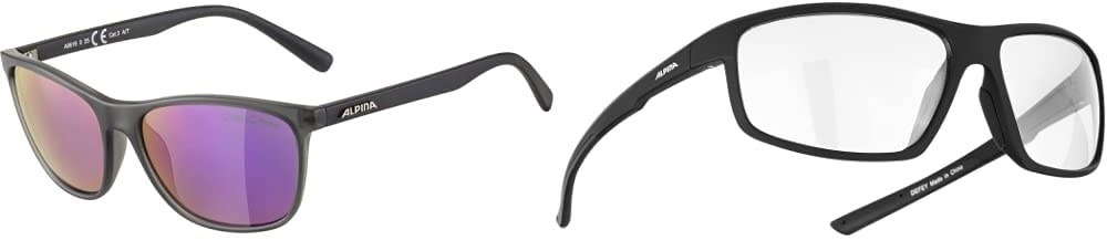 ALPINA JAIDA - Verspiegelte und Bruchsichere Sonnenbrille & DEFEY - Verspiegelte und Bruchsichere Sport- & Fahrradbrille Mit 100% UV-Schutz Für Erwachsene, black matt, One Size