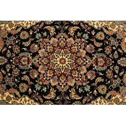 Morgenland Perserteppich - Ghom - 147643 - 157 x 105 cm - schwarz - rechteckig