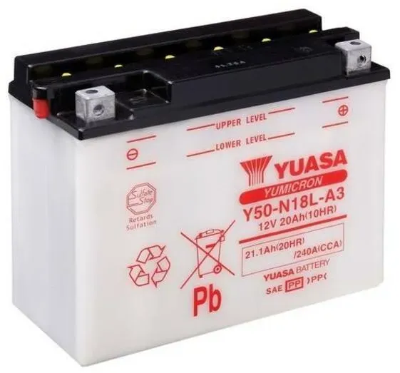 YUASA Y50-N18L-A3 Batterie ohne Säurepack